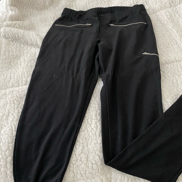 INC black leggings with silver zippers - Picture 1 of 3